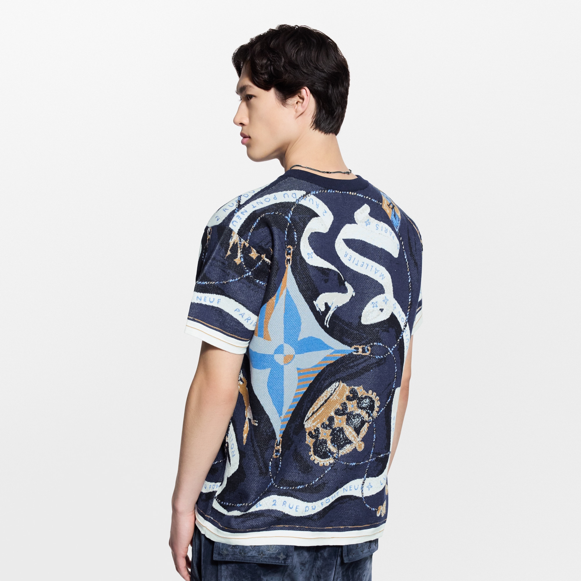 Short-Sleeved Jacquard Crewneck - Ready-to-Wear | LOUIS VUITTON